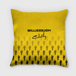 Подушка квадратная Billie Eilish: Yellow Autograph, цвет: 3D-принт