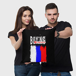 Подушка квадратная Boxing from Russia, цвет: 3D-принт — фото 2