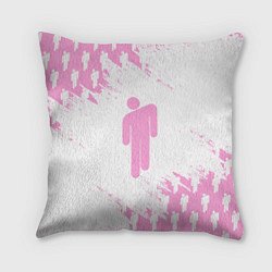Подушка квадратная Billie Eilish: Pink Style, цвет: 3D-принт
