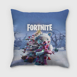 Подушка квадратная Fortnite Новогодний, цвет: 3D-принт
