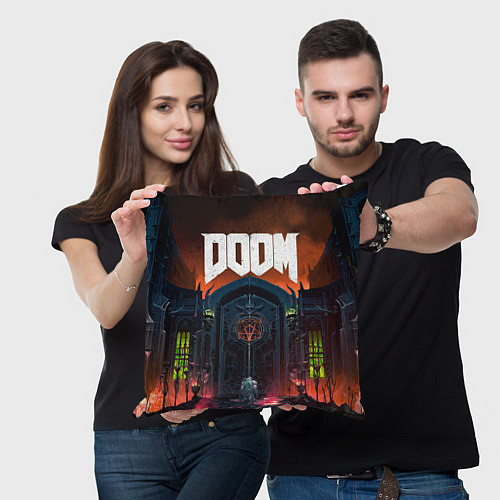 Подушка квадратная DOOM - Hellgate / 3D-принт – фото 3