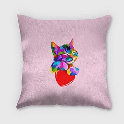 Подушка квадратная Кот, цвет: 3D-принт