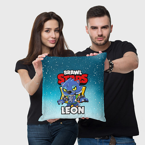 Подушка квадратная BRAWL STARS WEREWOLF LEON / 3D-принт – фото 3