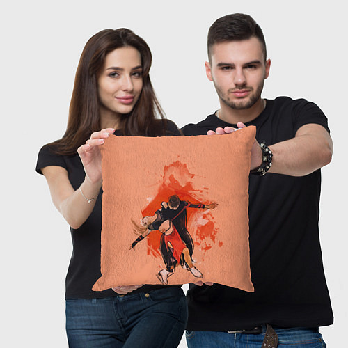 Подушка квадратная Парное фигурное катание / 3D-принт – фото 3