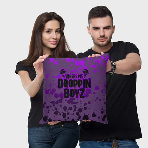 Подушка квадратная Droppin Boys / 3D-принт – фото 3