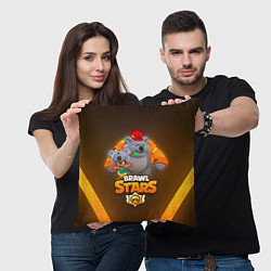 Подушка квадратная BRAWL STARS COALA NITA, цвет: 3D-принт — фото 2