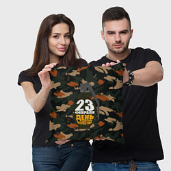 Подушка квадратная С 23 февраля граната, цвет: 3D-принт — фото 2