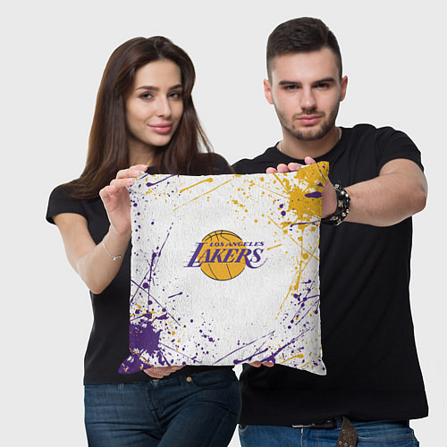 Подушка квадратная LA LAKERS / 3D-принт – фото 3