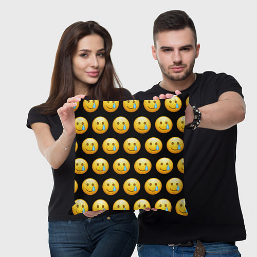 Подушка квадратная New Emoji / 3D-принт – фото 3