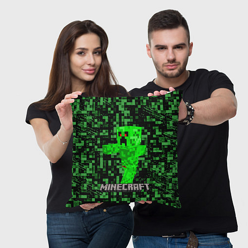 Подушка квадратная MINECRAFT CREEPER / 3D-принт – фото 3