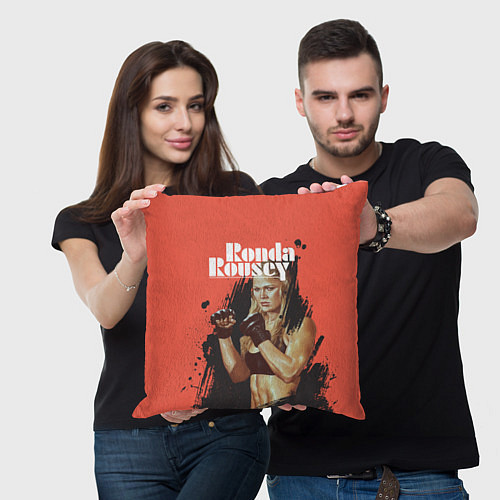Подушка квадратная Ronda Rousey / 3D-принт – фото 3