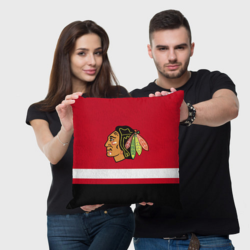 Подушка квадратная Chicago Blackhawks / 3D-принт – фото 3