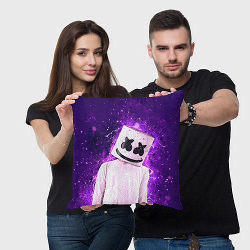Подушка квадратная Marshmello / 3D-принт – фото 3