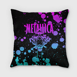 Подушка квадратная Metallica, цвет: 3D-принт