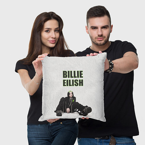 Подушка квадратная Billie Eilish / 3D-принт – фото 3