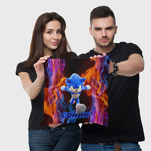 Подушка квадратная SONIC / 3D-принт – фото 3