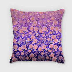 Подушка квадратная Цветы, цвет: 3D-принт