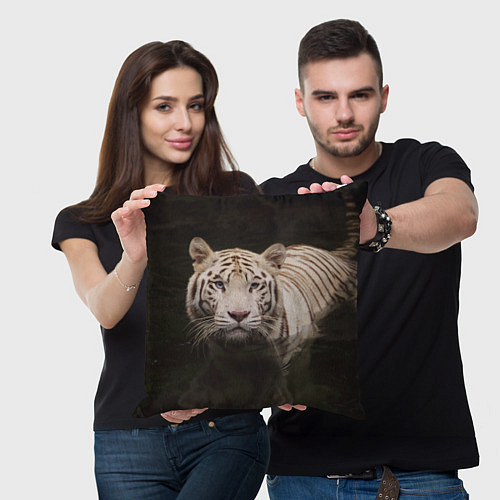 Подушка квадратная Белый тигр / 3D-принт – фото 3