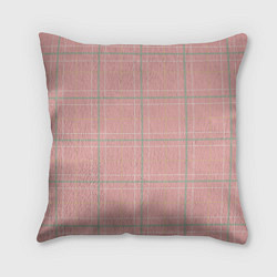 Подушка квадратная Шотландка Розовая, цвет: 3D-принт