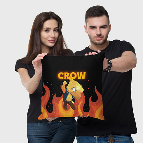 Подушка квадратная BRAWL STARS CROW / 3D-принт – фото 3