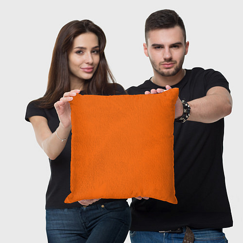 Подушка квадратная Цвет апельсиновая корка / 3D-принт – фото 3