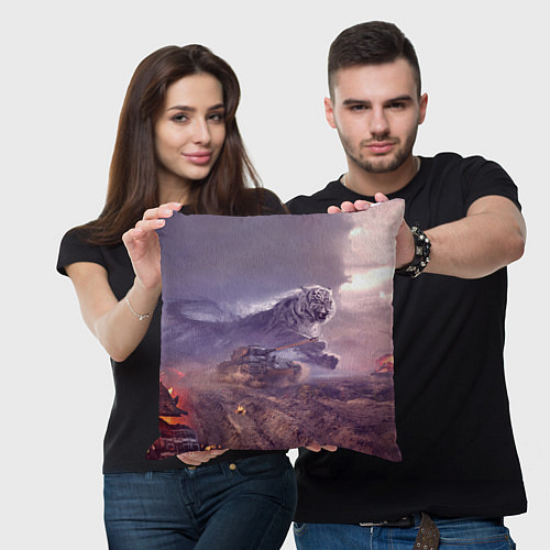 Подушка квадратная Танк / 3D-принт – фото 3