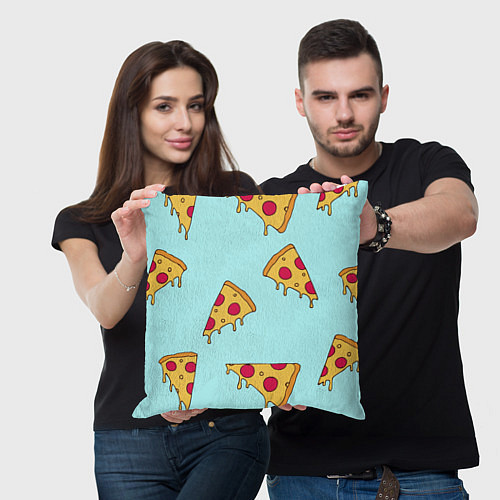 Подушка квадратная Ароматная пицца / 3D-принт – фото 3