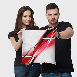 Подушка квадратная GEOMETRY STRIPES RED, цвет: 3D-принт — фото 2