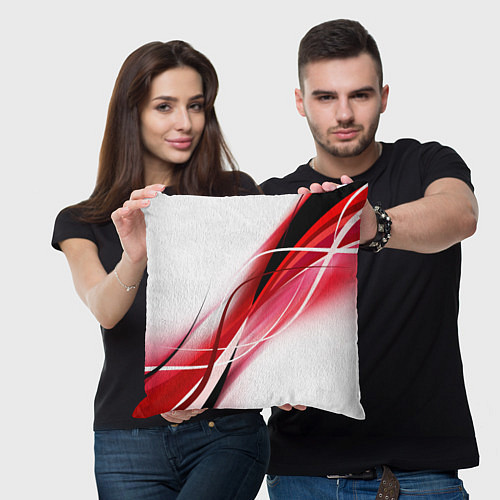 Подушка квадратная GEOMETRY STRIPES RED / 3D-принт – фото 3