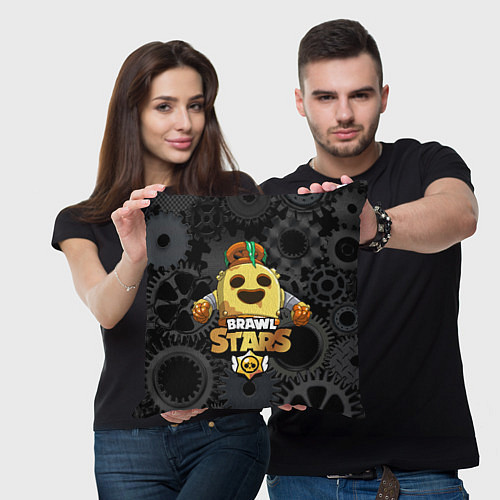 Подушка квадратная Brawl Stars Robot Spike / 3D-принт – фото 3