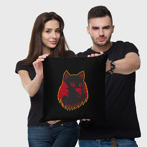 Подушка квадратная Wolf Logo / 3D-принт – фото 3