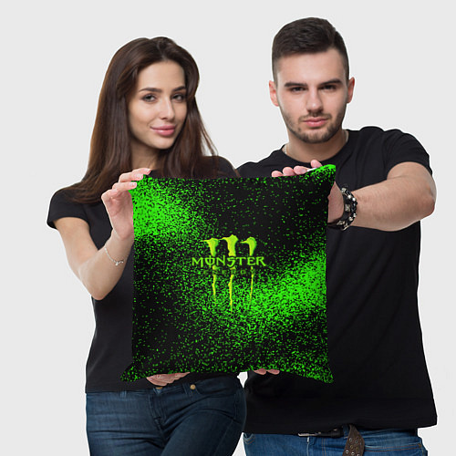 Подушка квадратная MONSTER ENERGY / 3D-принт – фото 3