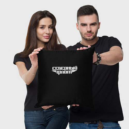 Подушка квадратная Северный флот черная / 3D-принт – фото 3