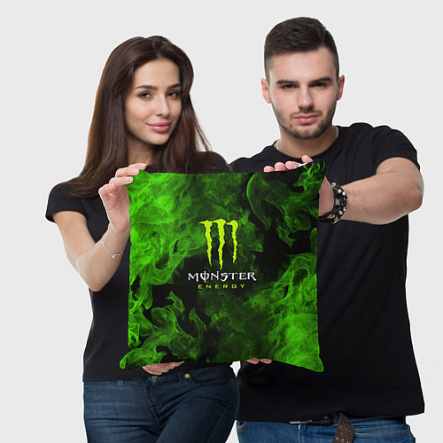 Подушка квадратная MONSTER ENERGY / 3D-принт – фото 3