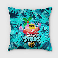 Подушка квадратная BRAWL STARS TROPICAL SPROUT, цвет: 3D-принт