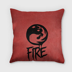 Подушка квадратная Emblems Fire, цвет: 3D-принт