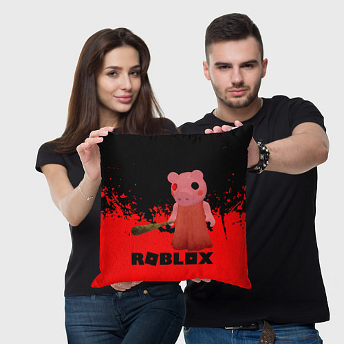 Подушка квадратная Roblox Piggy / 3D-принт – фото 3