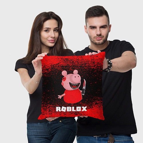Подушка квадратная Roblox Piggy / 3D-принт – фото 3