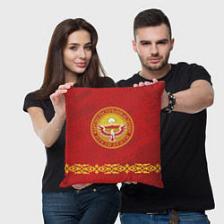 Подушка квадратная Киргизия, цвет: 3D-принт — фото 2