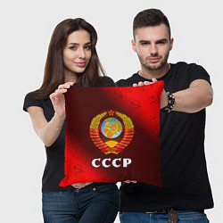 Подушка квадратная СССР USSR, цвет: 3D-принт — фото 2