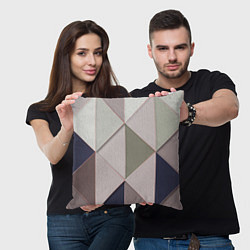 Подушка квадратная Треугольники, цвет: 3D-принт — фото 2