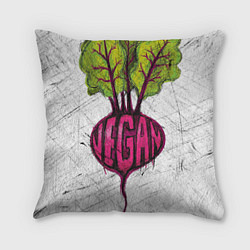 Подушка квадратная Vegan, цвет: 3D-принт