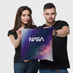 Подушка квадратная NASA НАСА, цвет: 3D-принт — фото 2