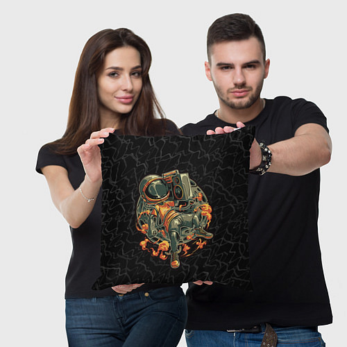 Подушка квадратная Космическая музыка music / 3D-принт – фото 3