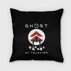Подушка квадратная Ghost of Tsushima, цвет: 3D-принт