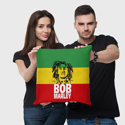 Подушка квадратная Bob Marley / 3D-принт – фото 3