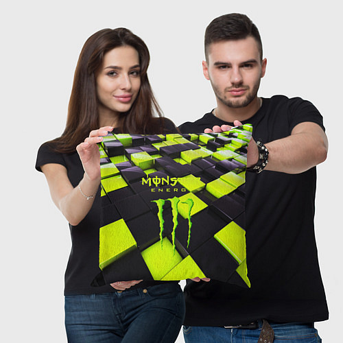 Подушка квадратная MONSTER ENERGY / 3D-принт – фото 3