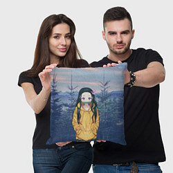 Подушка квадратная Незуко, цвет: 3D-принт — фото 2