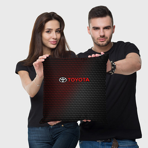 Подушка квадратная TOYOTA ТОЙОТА / 3D-принт – фото 3