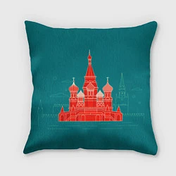 Подушка квадратная Москва, цвет: 3D-принт